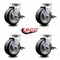 Service Caster 5 Inch Rubber on Aluminum Swivel Caster Set with Roller Bearings and Brakes SCC-20S520-RAR-TLB-4 - alternate 4